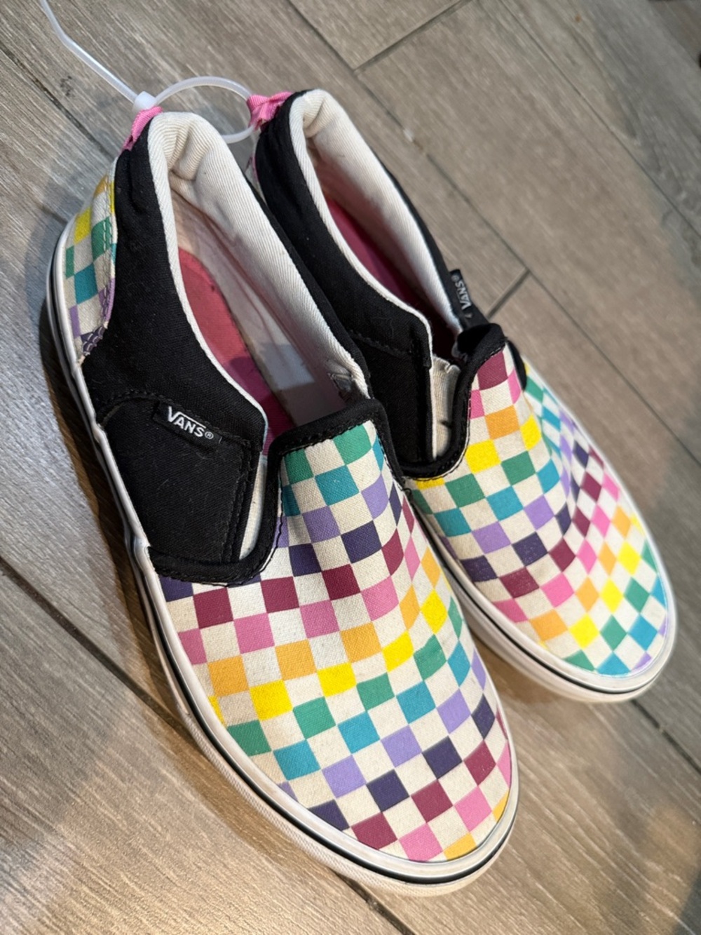 Vans Kids Multicolor Checkerboard Slip-On Sneakers - Picture 4 of 14